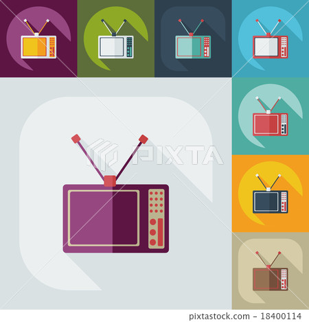 Flat modern design with shadow TV antenna Flat modern design with shadow TV antenna 18400114