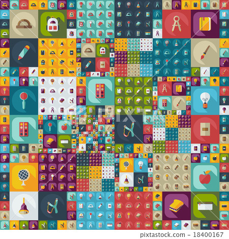 Flat concept, set modern design with shadow - Stock Illustration ...