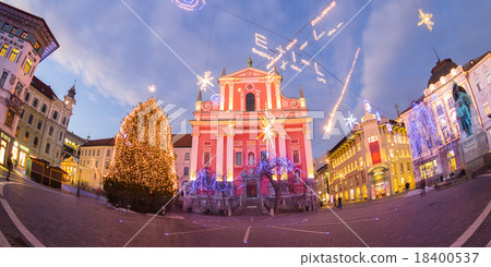 Preseren's square, Ljubljana, Slovenia, Europe. Preseren's square, Ljubljana, Slovenia, Europe. 18400537