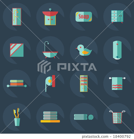 Flat concept, set modern design with shadow 18400792