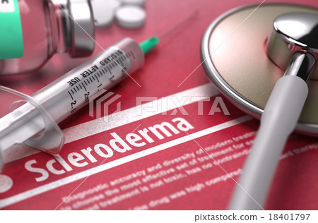 Scleroderma. Medical Concept on Red Background. Scleroderma. Medical Concept on Red Background. 18401797