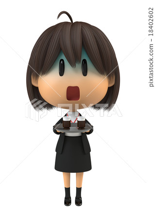 Female staff who coffee while pale 18402602
