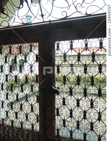 Courtyard viewed from the 2nd floor of the Loretta church corridor of Prague World Heritage 18404597