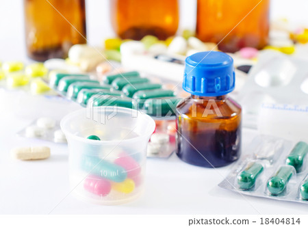 color pills and medical bottle color pills and medical bottle 18404814