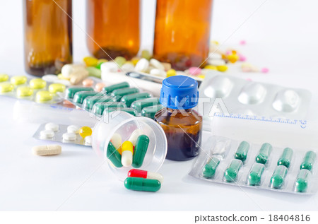 color pills and medical bottle color pills and medical bottle 18404816
