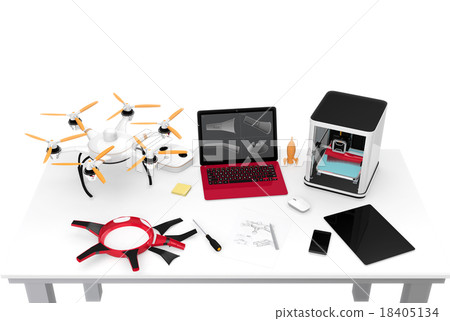 使用3D打印機的無人機原型部件的概念 18405134