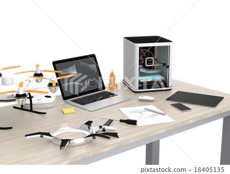 使用3D打印機的無人機原型部件的概念 18405135