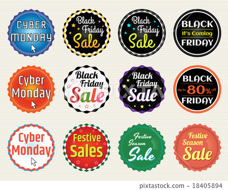 Set of retro promotion discount sale tag banner 18405894