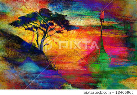Viking Boat and tree on the beach, Boat with wood Viking Boat and tree on the beach, Boat with wood 18406965