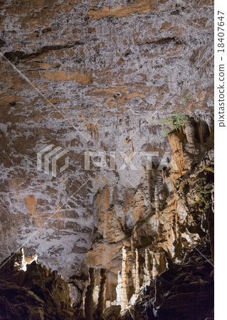 Cave inside with stalactites and stalagmites Cave inside with stalactites and stalagmites 18407647
