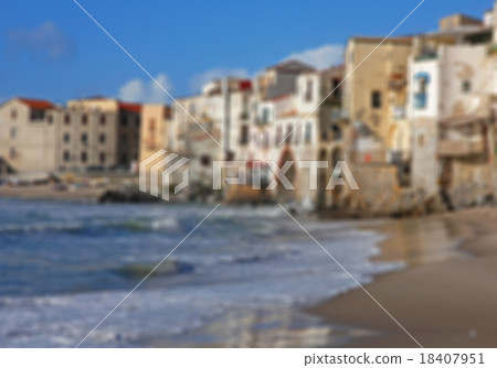 Italy. Sicily island. Cefalu. In blur style 18407951