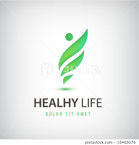 Vector healthy life, man, eco, leaves logo, icon Vector healthy life, man, eco, leaves logo, icon 18408076