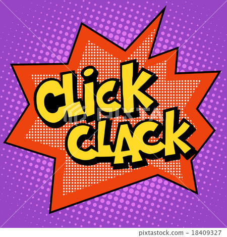 click clack inscription style comic books 18409327