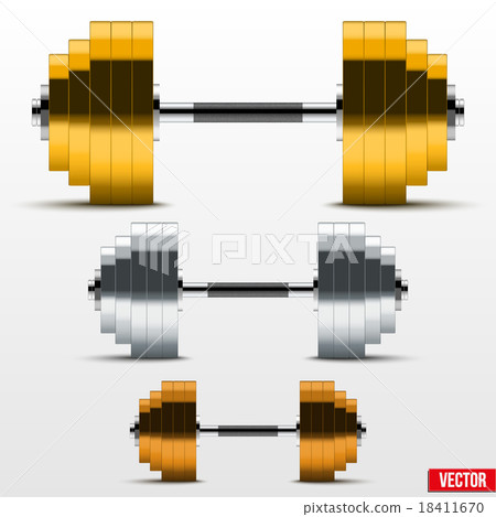 Black and silver classic power dumbbells Black and silver classic power dumbbells 18411670