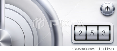 background with safe and cipher code 18411684