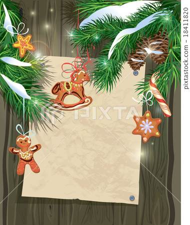 Old Wooden background with Christmas  18411820
