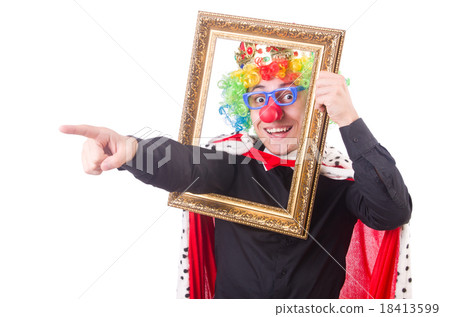 Businessman with crown isolated on white Businessman with crown isolated on white 18413599