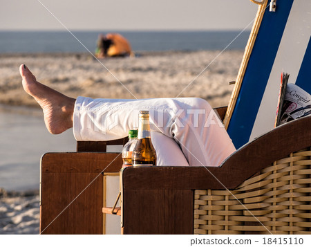 Beach chair on the Baltic Sea coast 18415110