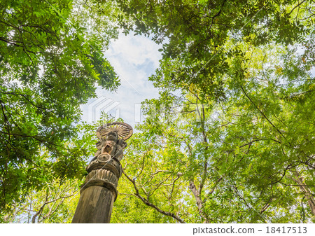 the dharmachakra in forest of Wat Umong temple in Chiang Mai, Th 18417513