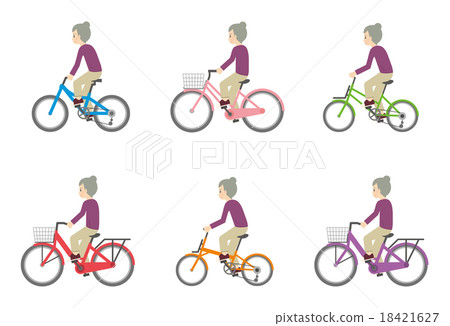 Cycling Grandma Illustration Cycling Grandma Illustration 18421627