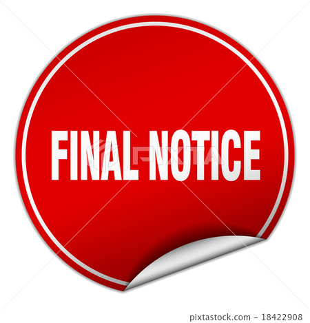 Final Note Sticker final notice round red sticker isolated on white - Stock Illustration ...