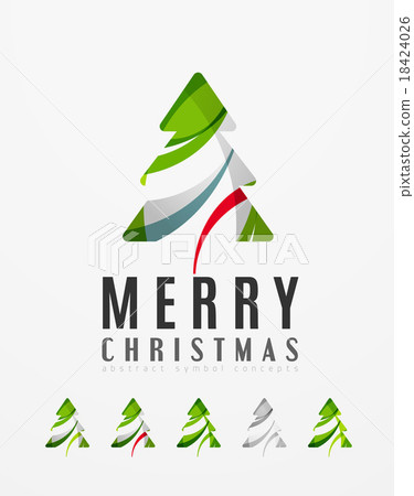 Set of abstract Christmas Tree Icons, business 18424026