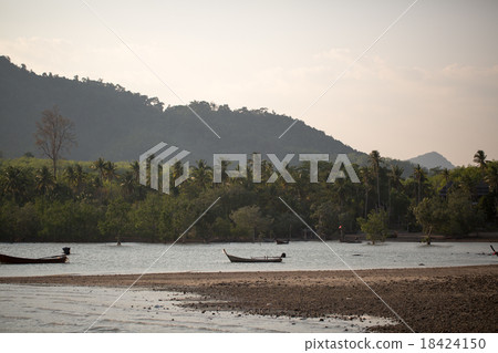 Boating on the river in jungle 18424150