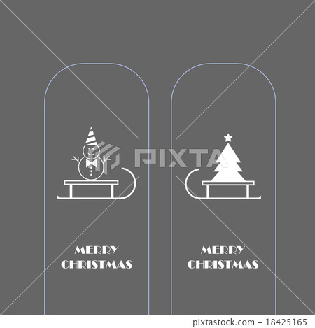 snowman and Christmas tree vector icons 18425165