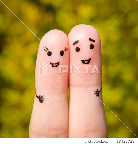 Finger art of a Happy couple  18425725