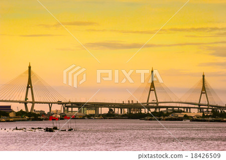 suspension bridge across Choa Phraya river  18426509