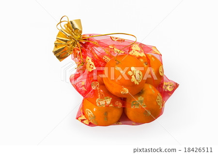 auspicious orange is in bag ,isolated 18426511