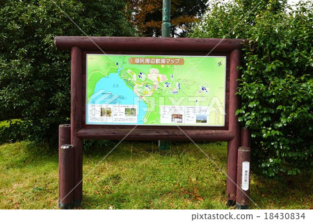 神奈川縣觀光景點·從湖底到大涌谷人行道和周邊步行地圖的自然觀光·水平位置 18430834