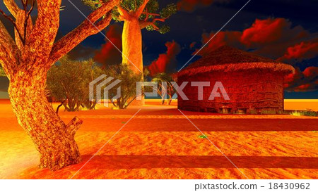 African village with traditional huts African village with traditional huts 18430962