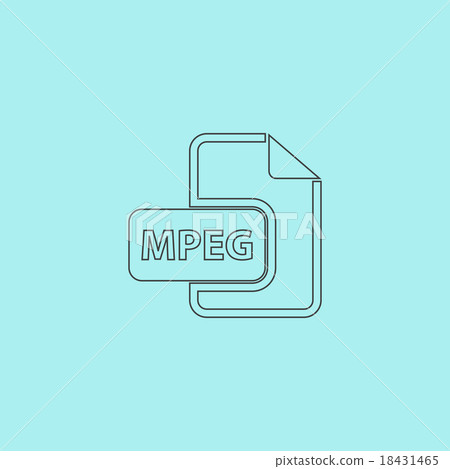 MPEG video file extension icon vector. 18431465