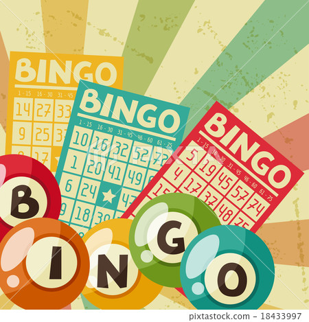 Bingo or lottery retro game illustration with 18433997