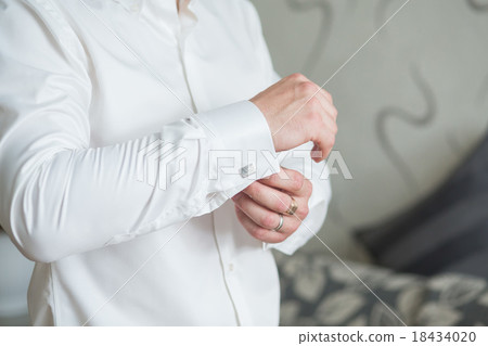 White shirt and cufflink White shirt and cufflink 18434020
