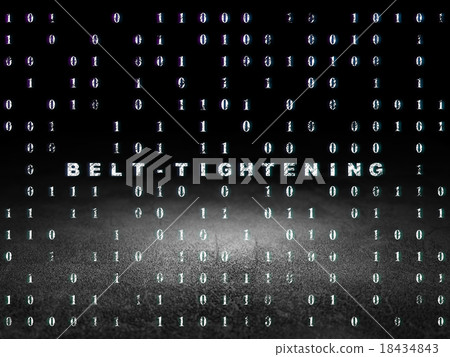 Finance concept: Belt-tightening in grunge dark 18434843