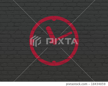 Timeline concept: Clock on wall background 18434859