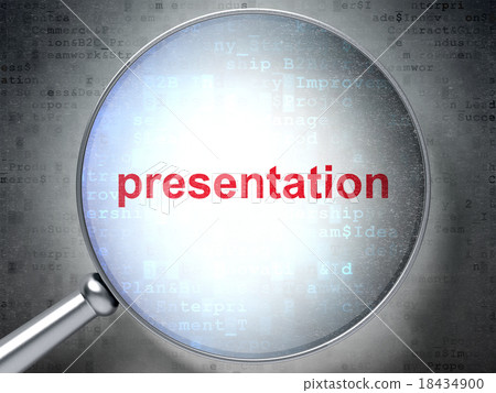 Advertising concept: Presentation with optical Advertising concept: Presentation with optical 18434900