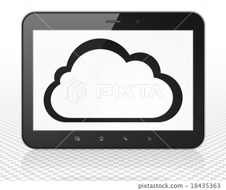 Cloud computing concept: Tablet Pc Computer with Cloud computing concept: Tablet Pc Computer with 18435363