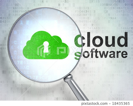 Cloud technology concept: Cloud With Keyhole and Cloud technology concept: Cloud With Keyhole and 18435365