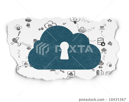 Cloud computing concept: Cloud With Keyhole on Cloud computing concept: Cloud With Keyhole on 18435367