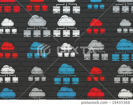 Cloud networking concept: Cloud Network icons on Cloud networking concept: Cloud Network icons on 18435368