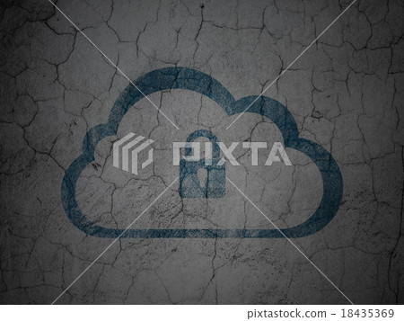 Cloud networking concept: Cloud With Padlock on Cloud networking concept: Cloud With Padlock on 18435369