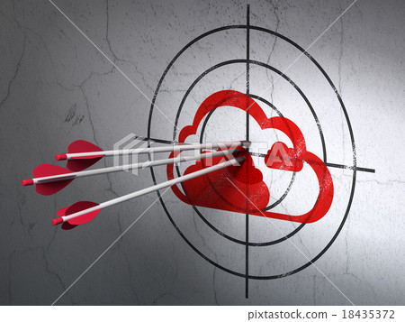 Cloud networking concept: arrows in Cloud target Cloud networking concept: arrows in Cloud target 18435372