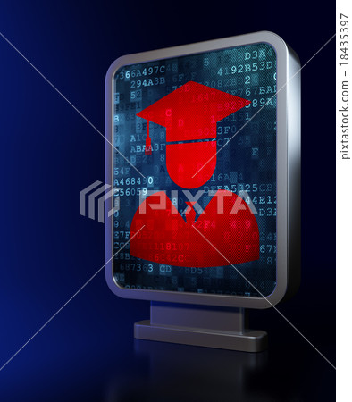 Learning concept: Student on billboard background 18435397