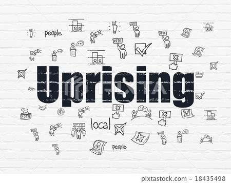 Political concept: Uprising on wall background 18435498