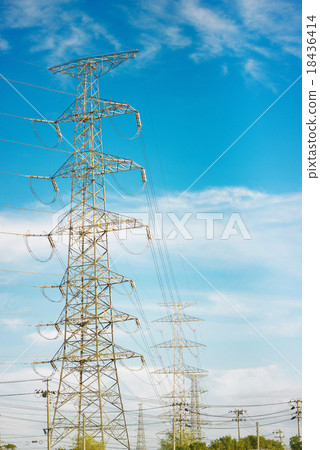 Tower rising in the blue sky 18436414