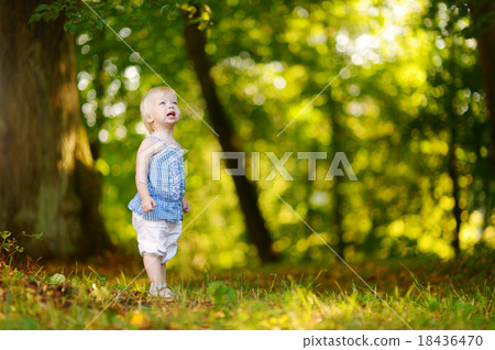 Cute toddler girl outdoors on summer 18436470
