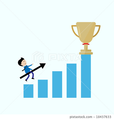 businessman ride flying arrow to get trophy business concept businessman ride flying arrow to get trophy business concept 18437633